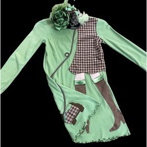 Sweet Potatoes girls boutique Appliqué dress & oversized custom flower headband